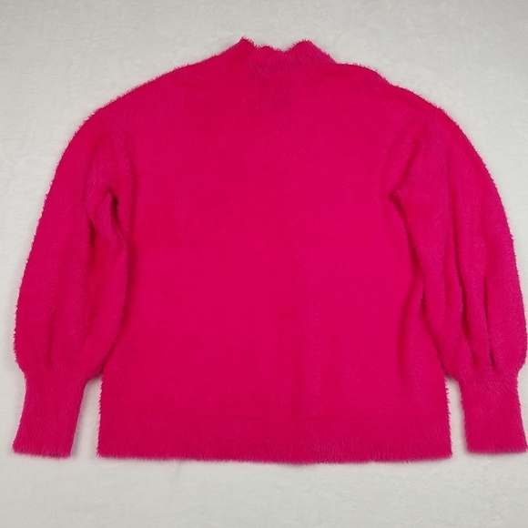 Chico's Barbie Hot Pink Silky Soft Feeling Fluffy Eyelash Sweater Medium (Sz 1) - Picture 1 of 8